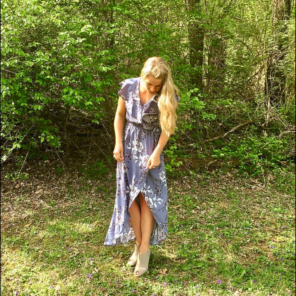 High low wrap dress